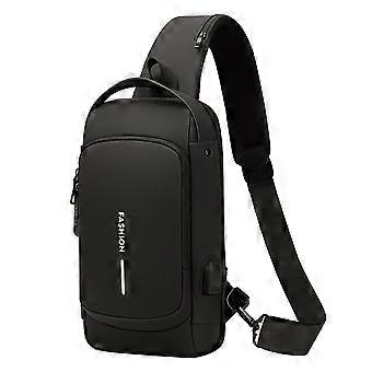 Diefstalbestendige crossbodytas, waterdichte borsttas met USB-oplaadfunctie, schoudertas voor mannen en vrouwen