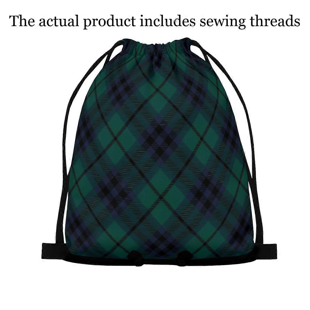 Geometric Plaid Pattern Multi-Functional Sack for Library Visits - Multi Size Double Side Printing Drawstring Backpack-Pqasd