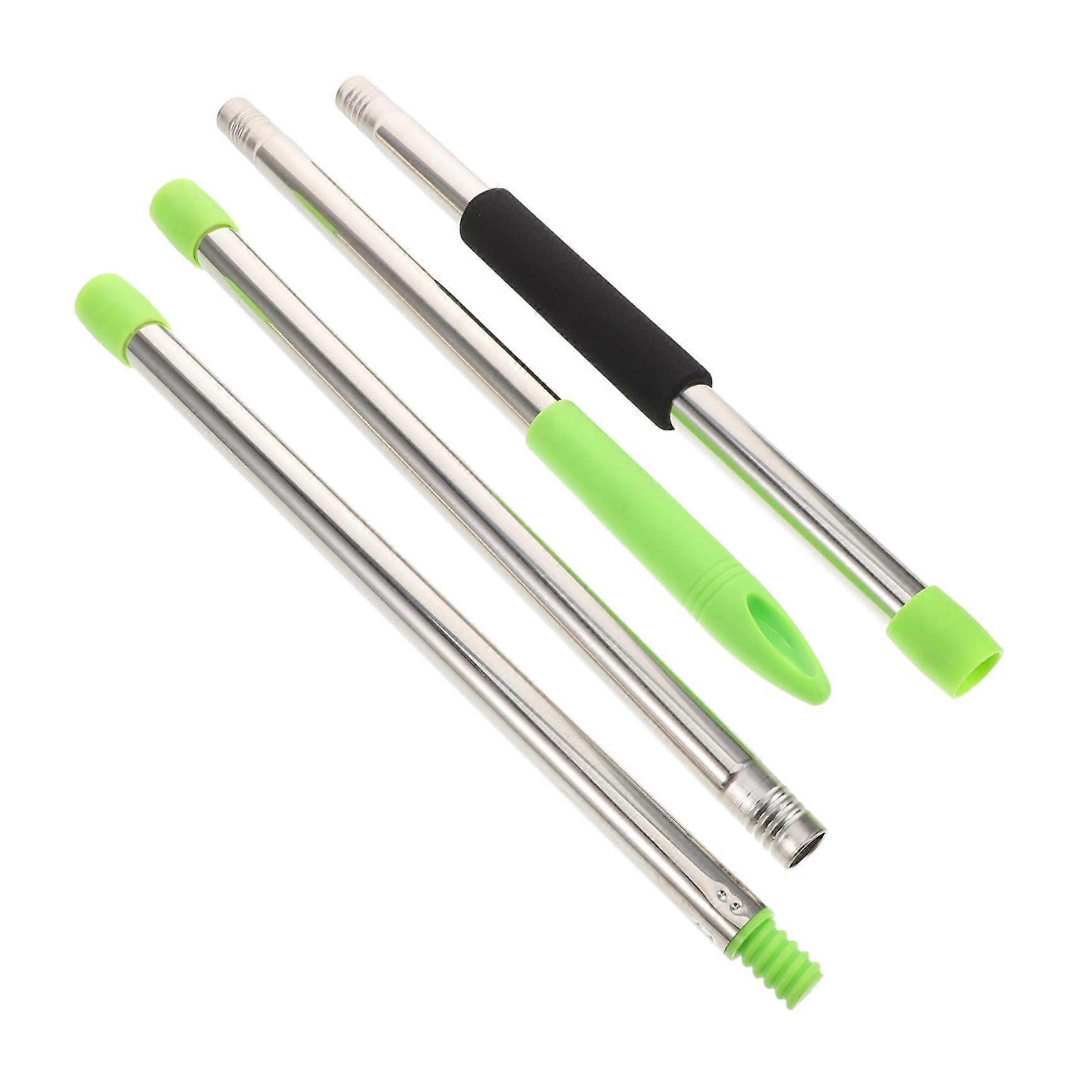 4pcs Stainless Steel Extendable Mop Handle Replacement with Ergonomic Grip and Universal Threaded Compatibility