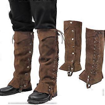 Medieval Leather Boot Covers Renaissance Cosplay Gaiters