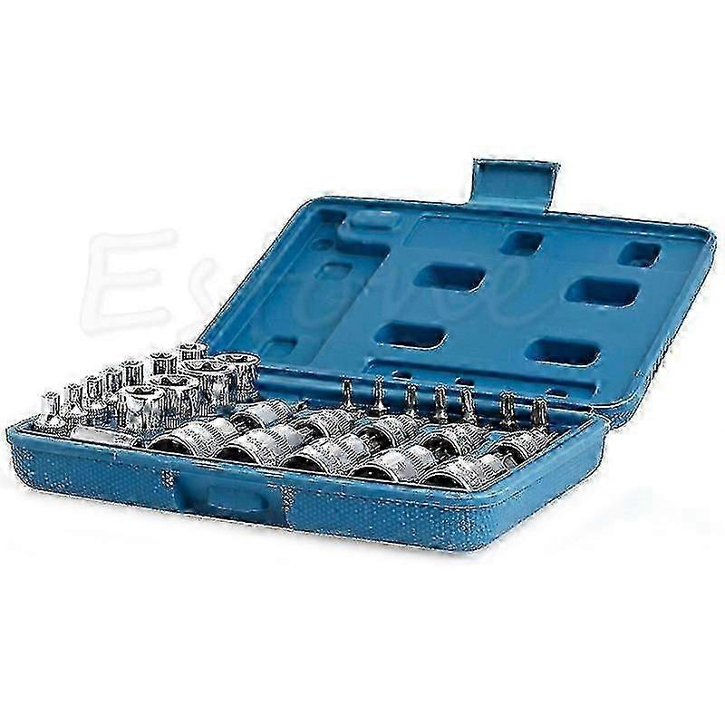 New 29pcs Torx Socket Bit Set 1/4" 3/8" 1/2" Chrome Vanadium Bright Chrome
