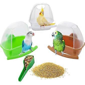 3 Pcs Small Bird Slot Feeder No Mess Cage Hanging Feeder Cup Plastic Food Feeding Box for Parakeet Budgies Cockatiel Lovebird Small Birds