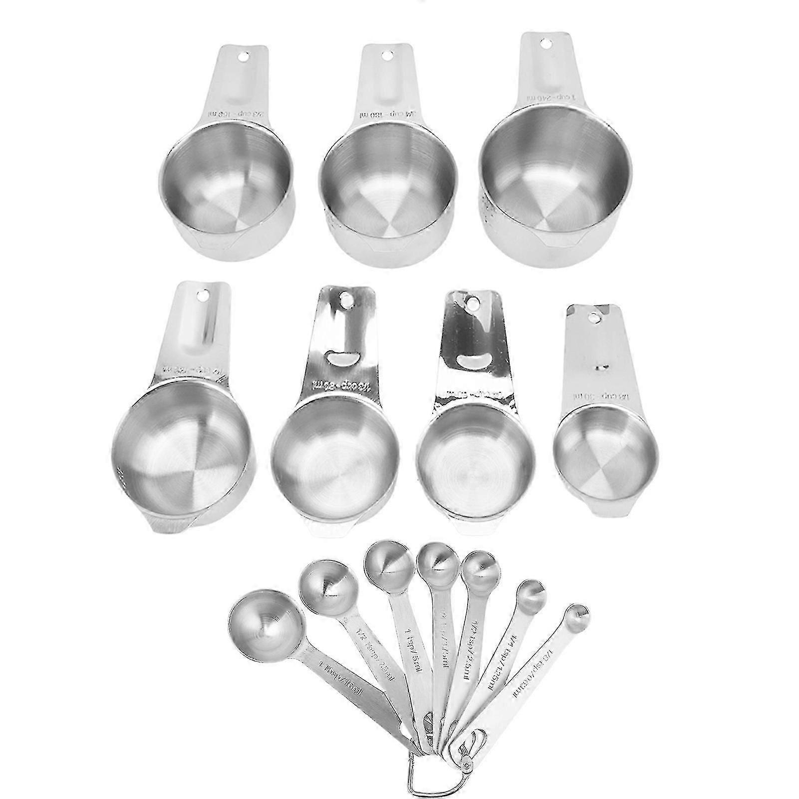 14Pcs Stainless Steel Measuring Spoons Set Stackable Multifunctional Stackable Measuring Spoonsand Cups Kitchen Tools