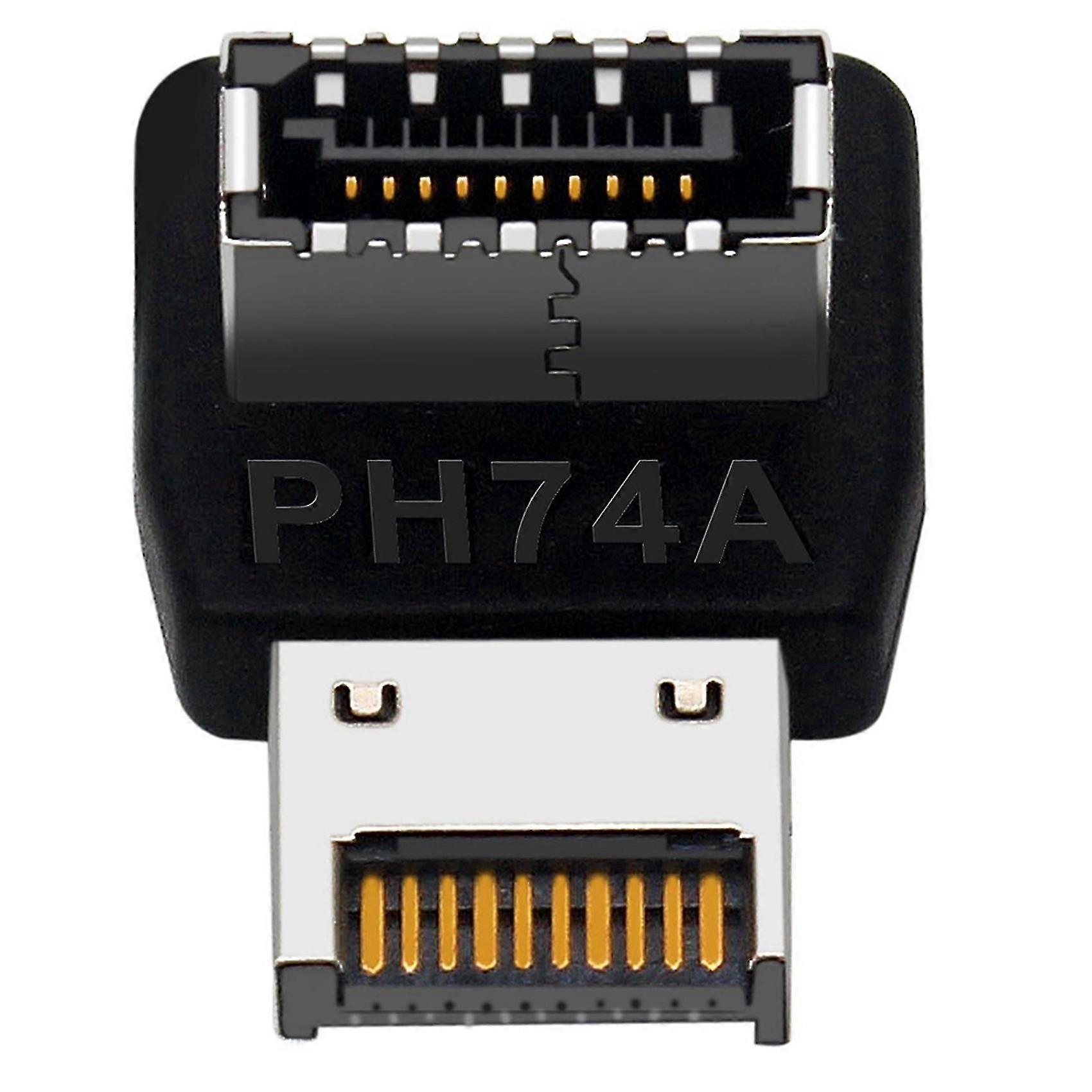 2X Computer Motherboard Type-E USB 3.1 Type-E Interface 90 Degree Steering Elbow Front Type-C Installed Adapter(PH74A) COS