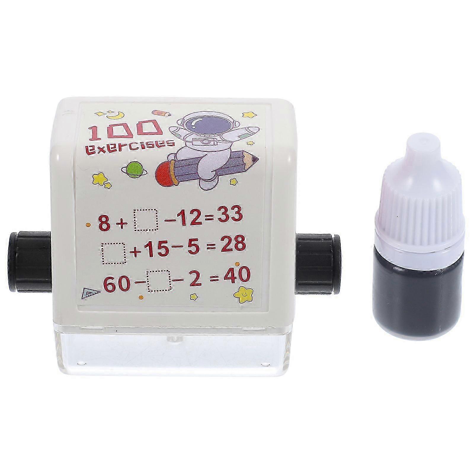 1 Set Math Roller Stamp Digital Teaching Math Scroll Stamper for Students
