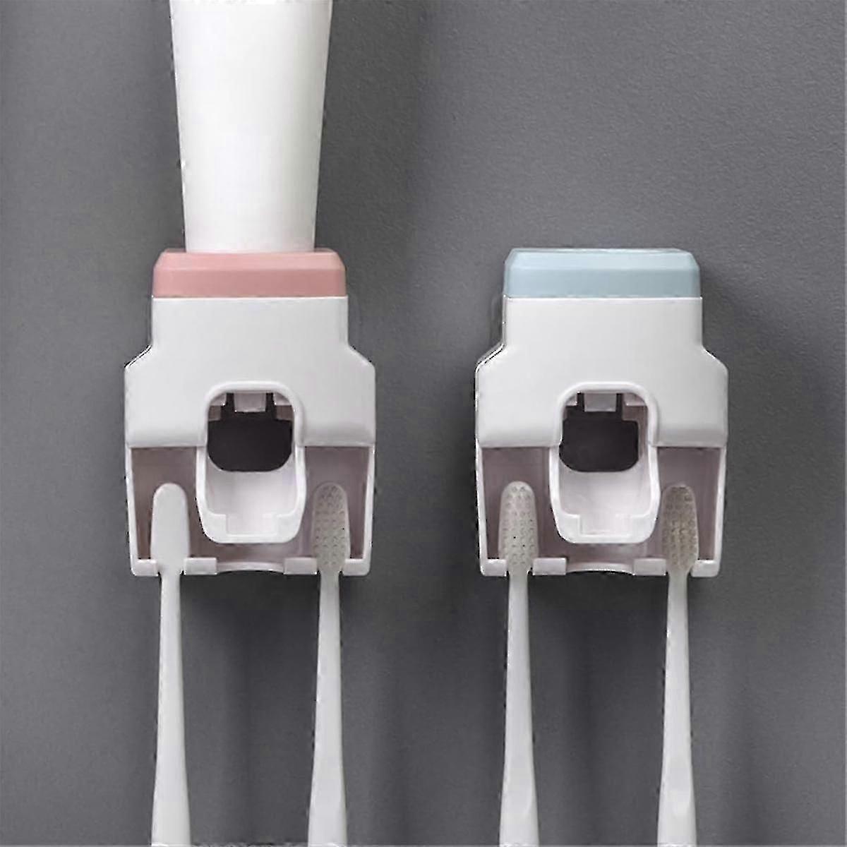 Automatic Toothpaste Squeezer Wall Mounted Punch-Free Toothbrush Storage Rack Toothbrush Holder Squeezer