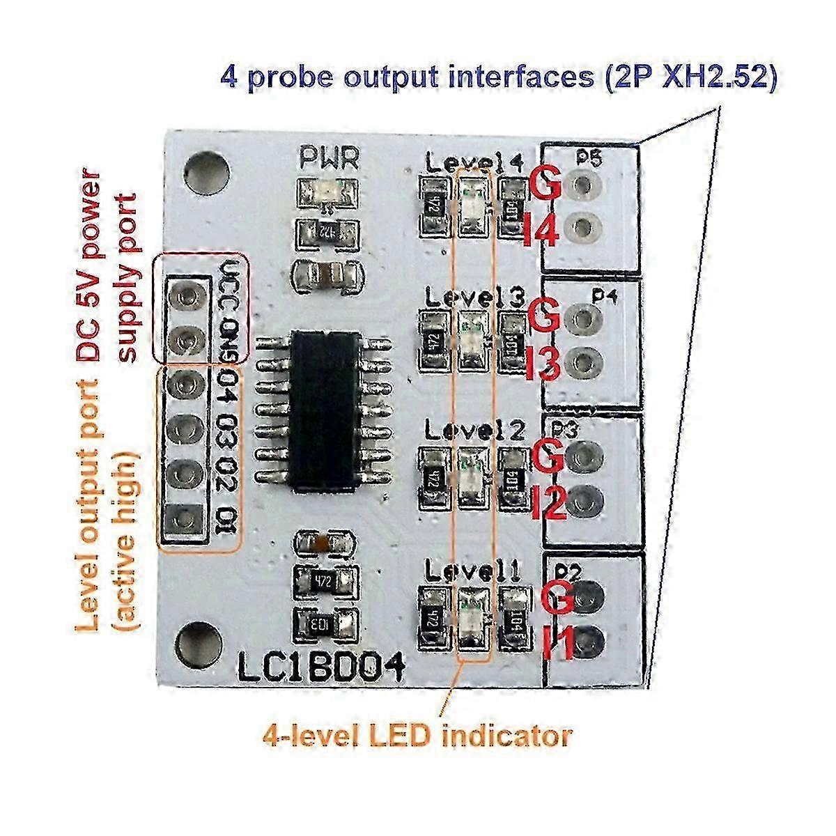 DC 5V 4 Digital Water Level Indicator Board Liquid Sensor Controller Module compatible Arduiuo Fish Tank W