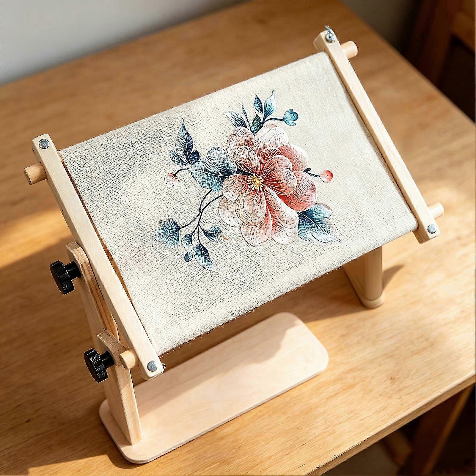 Adjustable Solid Wood Embroidery Frame Stand