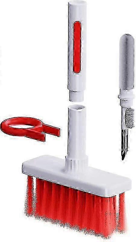 5 -in -1 multi -function keyboard Bluetooth headset dust cleaning brushwhite red) - ya01