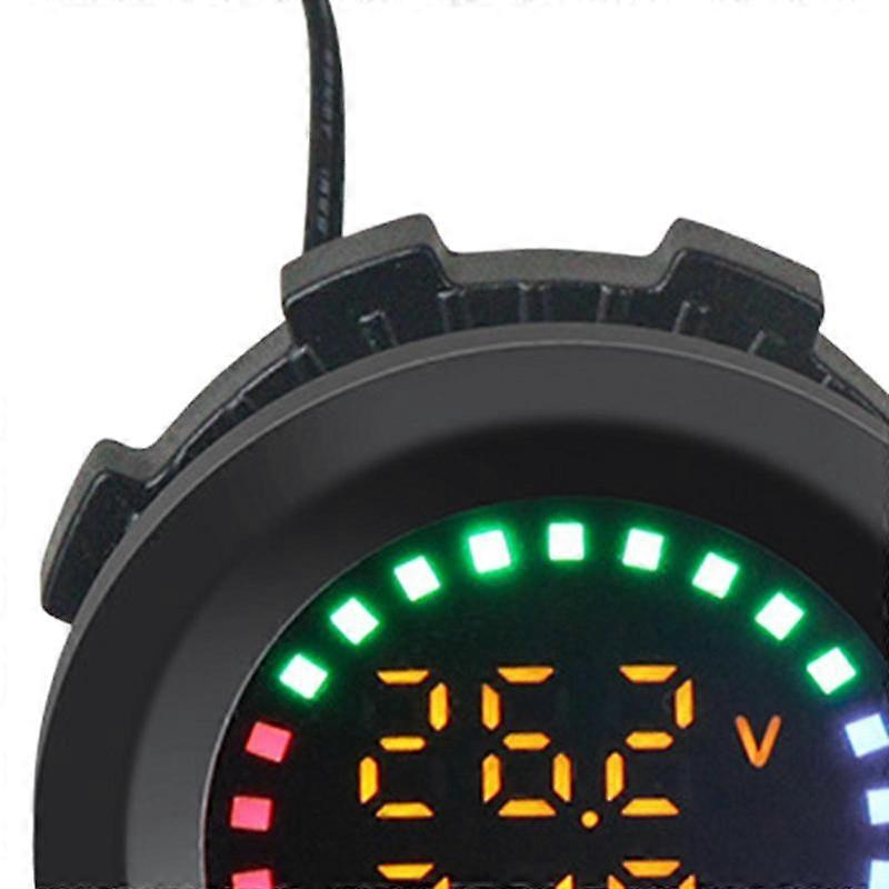 Car Temperature Gauge Voltmeter 12V-24V Round Panel Versatile Temp Detector
