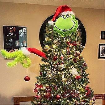 Christmas Grinch Plush Toy, Green Monster Doll with Polyester Fiber and PP Cotton Filling