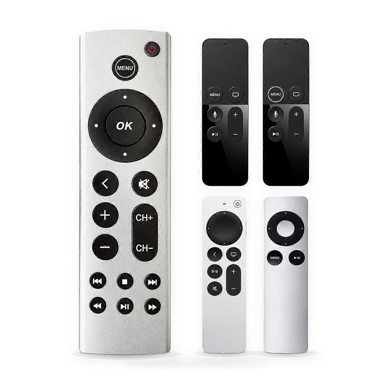 Remote Control for Apple TV 4K/Gen 1/2/3/4/HD without Voice Control - Silver