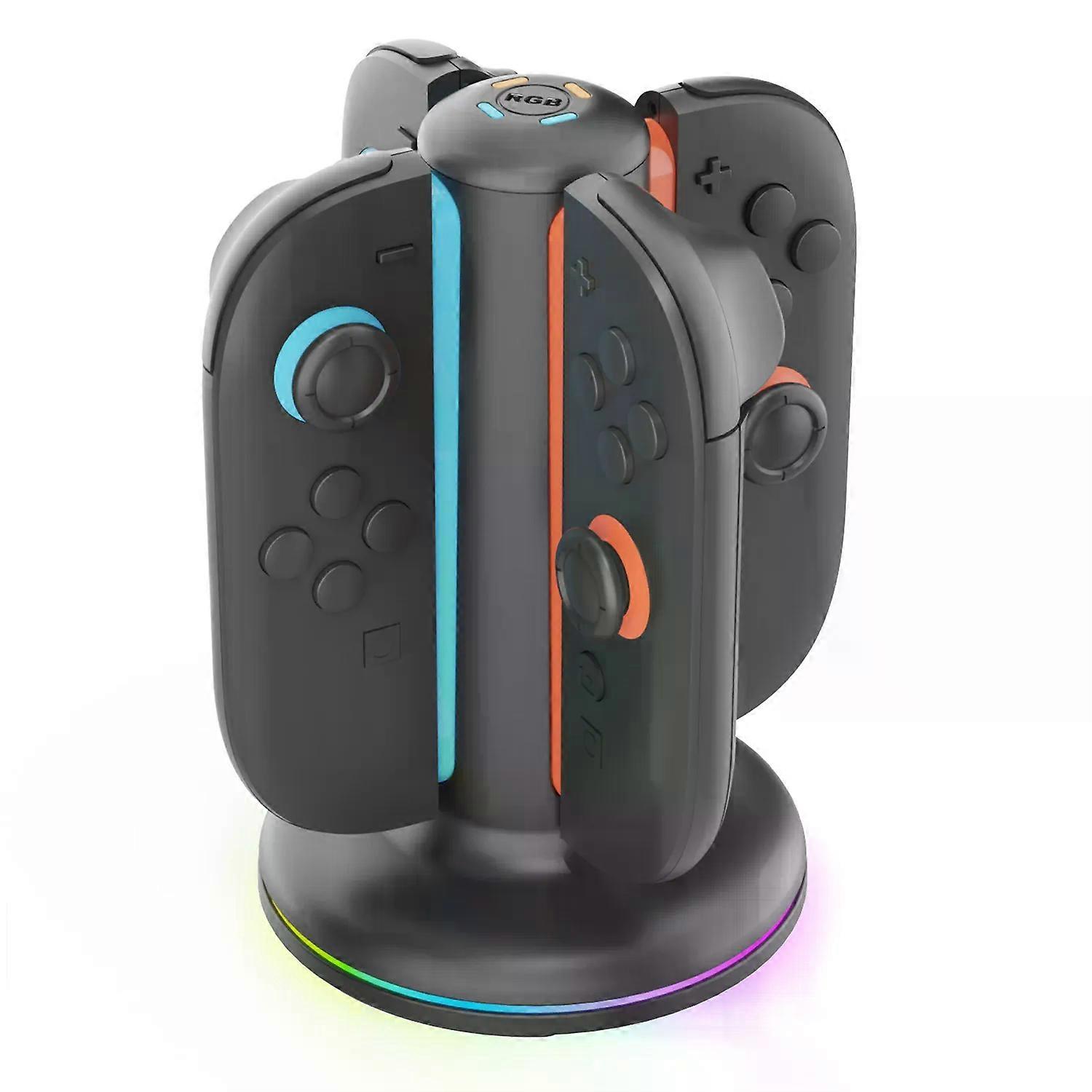 Four Controller Charging Dock for Switch 2 Left and Right Controllers with Type C Cable