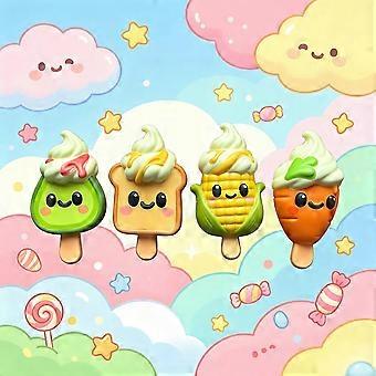 Random Cartoon Ice Cream Squishy Soft Slow Rebound Squeeze Toy for Stress Relief Desk Classroom Travel Party