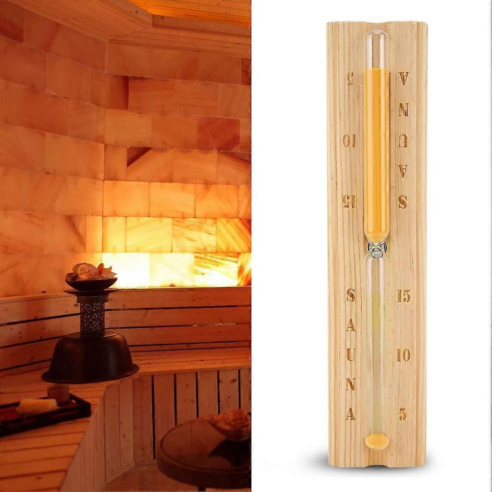 Sauna Hourglass Timer with Silent Visual Countdown, 15 Minute Sand Timer, Durable Glass Construction