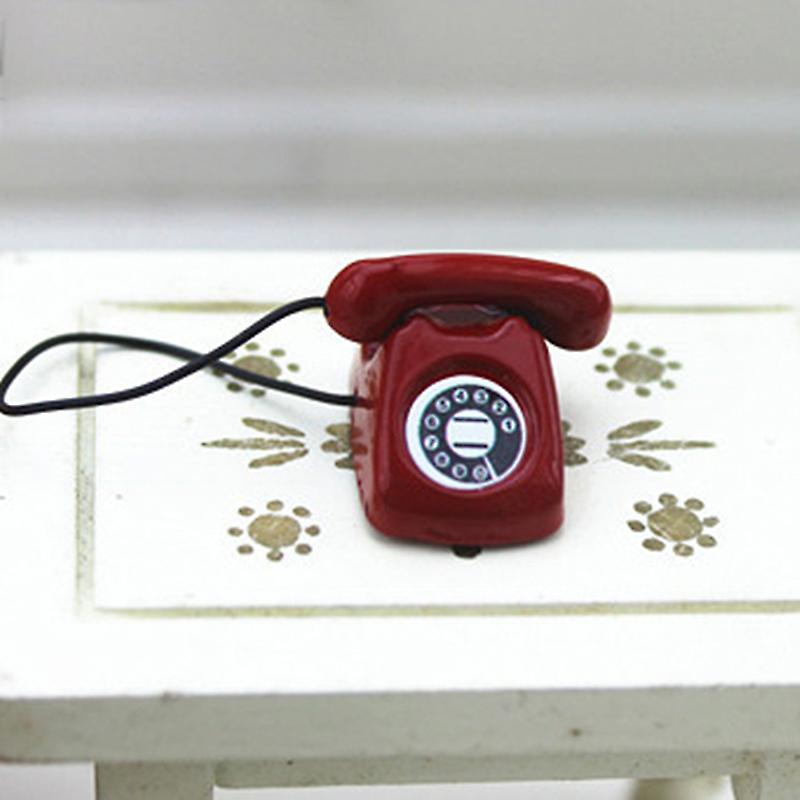 Dollhouse Miniature Scene Model Dollhouse Accessories Mini Fixed Telephone