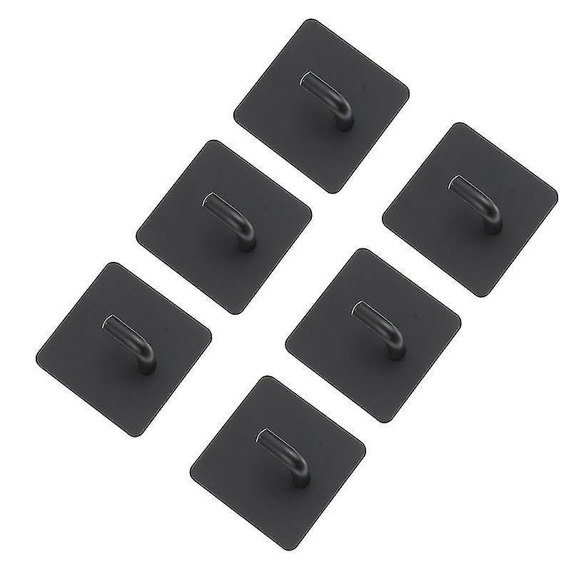 4.6X4.6cm Black Robe Hooks 6pcs Bathroom Storage Hook Multi-purpose Hanging Clothes Hook Towel Hook