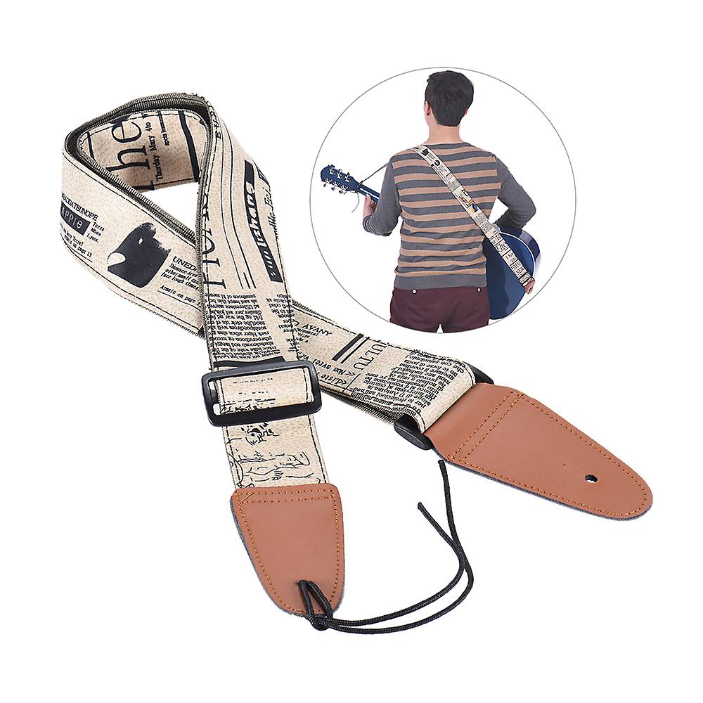 Comfortable Adjustable Guitar Shoulder Strap Synthetic Leather End