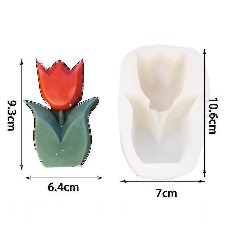 Large Peony Lotus Tulip Flower Candle Mold Handmade Soap Aromatherapy