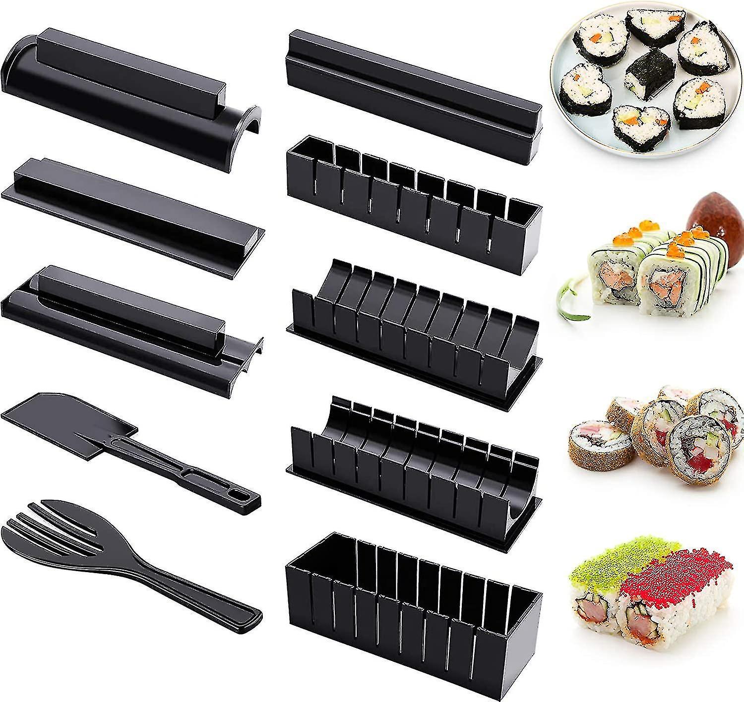 Sushi Making Kit For Beginners 10 Pieces Plastic Sushi Maker Tool Complete 8 Sushi Rice Roll Mold Mo