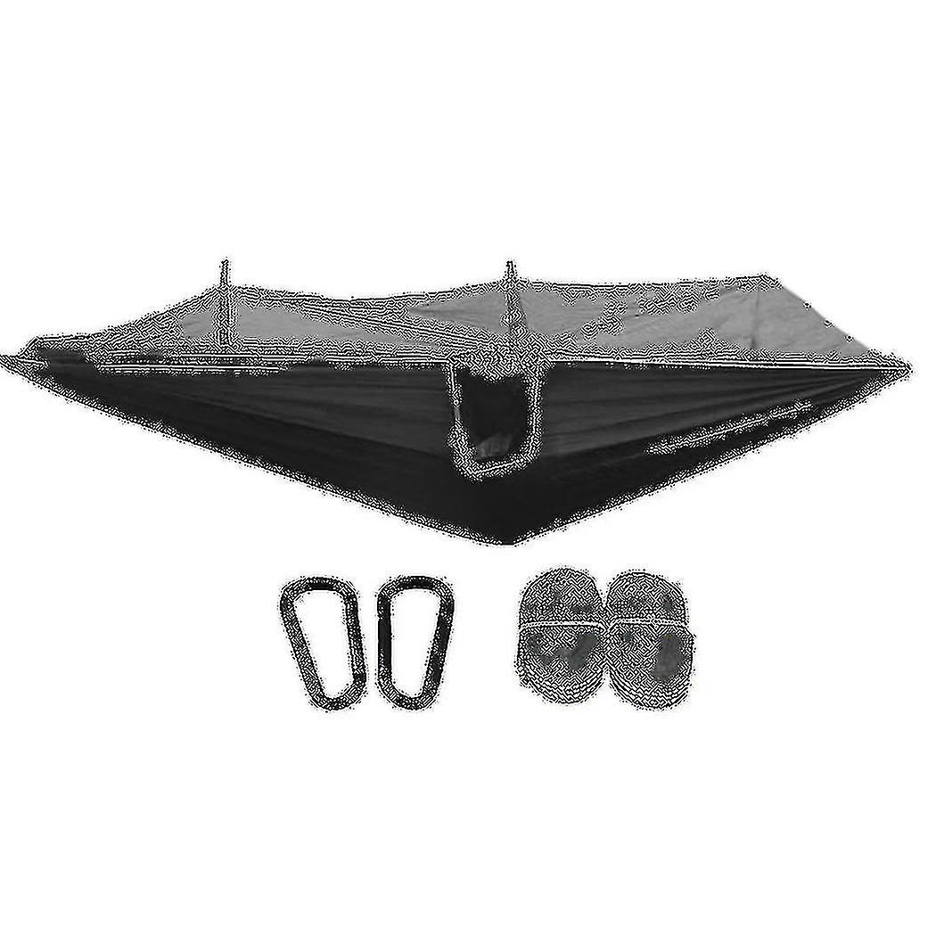 Camping Hammock Portable Hammocks Folding Hammock Black+gray