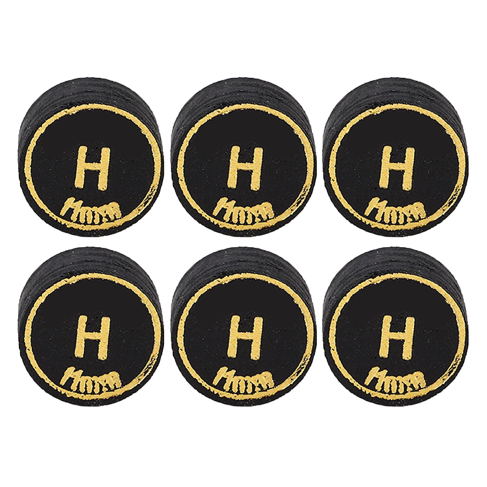 6PCS Billiard Cue Tips PU Multiple Layer Pool Cue Tips Replacement for Billiard Games Black