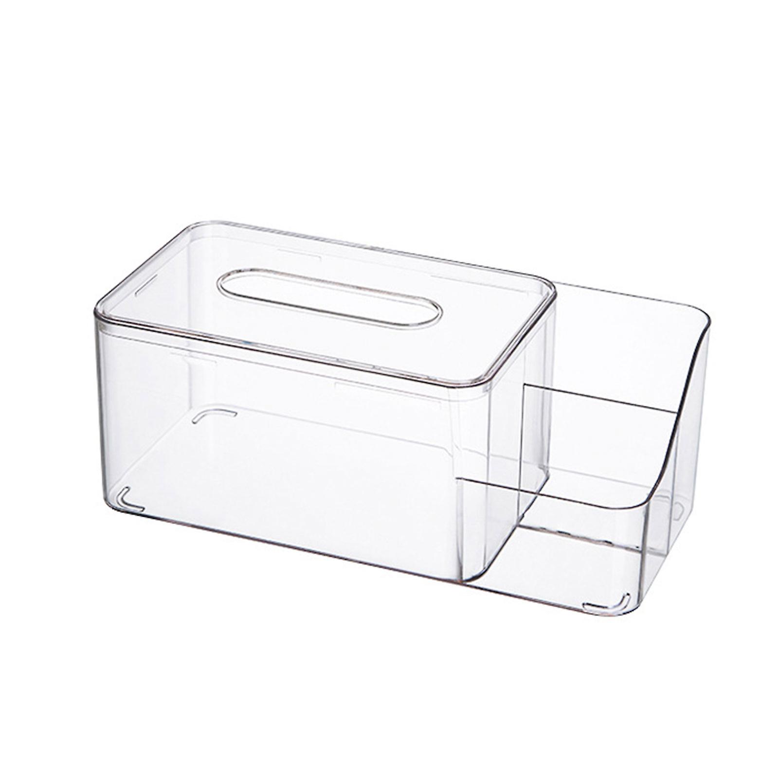 Clear Plastic Tissue Dispenser Box 2 In 1 Rectangle Paper Tissue Napkin Box