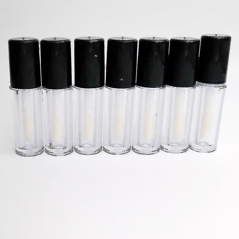 New 2/5/8/10pcs/lot 3/10ml Empty Clear Lip Gloss Tube With Make up Blck Lid Lips Balm Brush Container Beauty Makeup Tools Hot