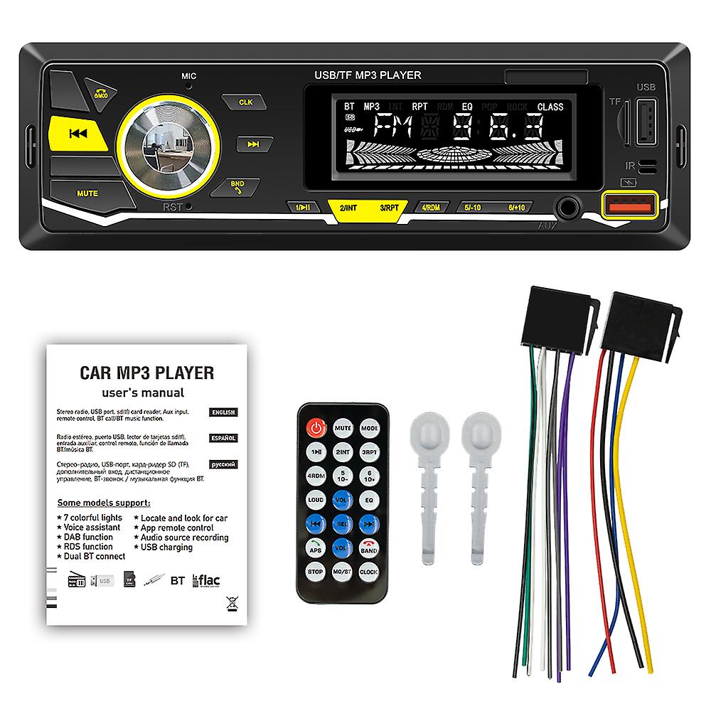 Car Mp3 Player Fm Radio Hands-free Calling Bt Stereo Receiver U-disk/tf Card/aux-in Player Support App Car Audio Recording