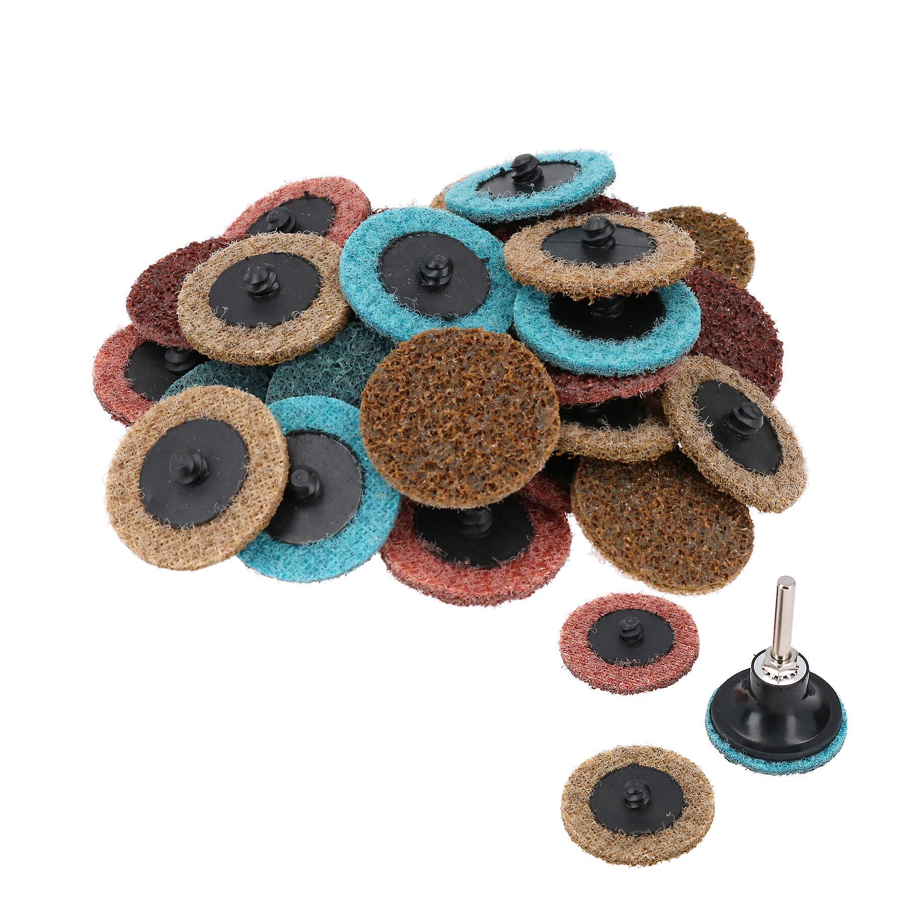 30 x Mixed Grit Type R Conditioning Quick Change Sanding Discs + Arbor