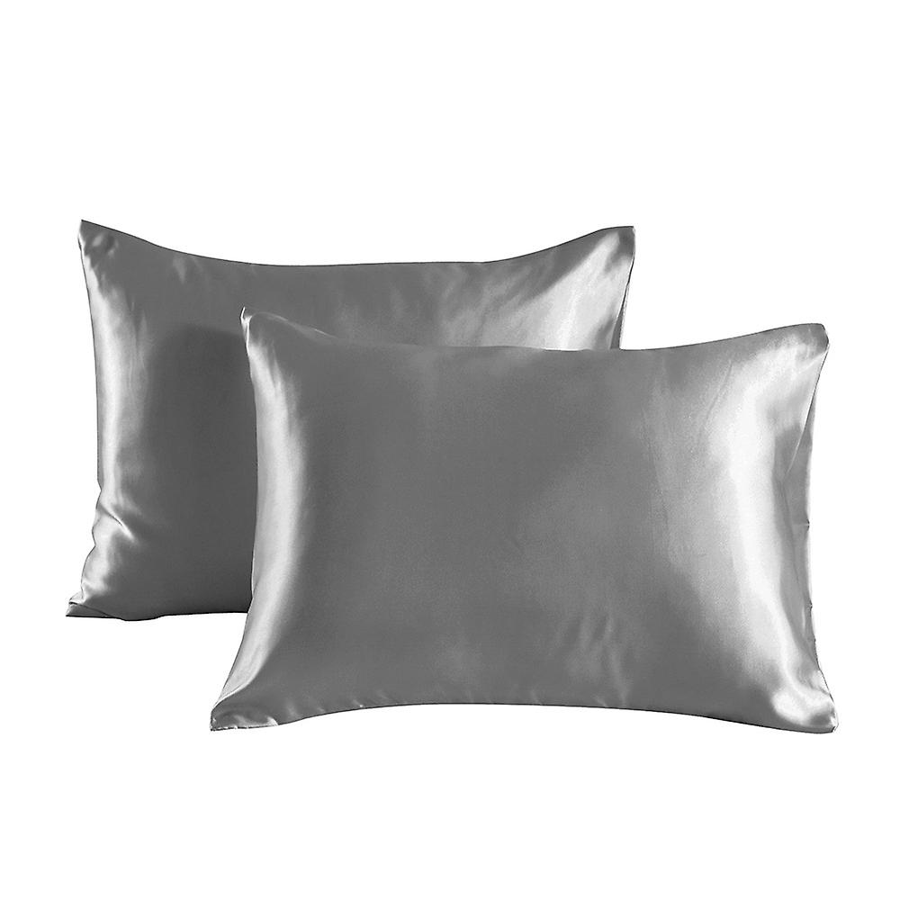 Set of 2 pillowcases, (50x75 cm, grey)
