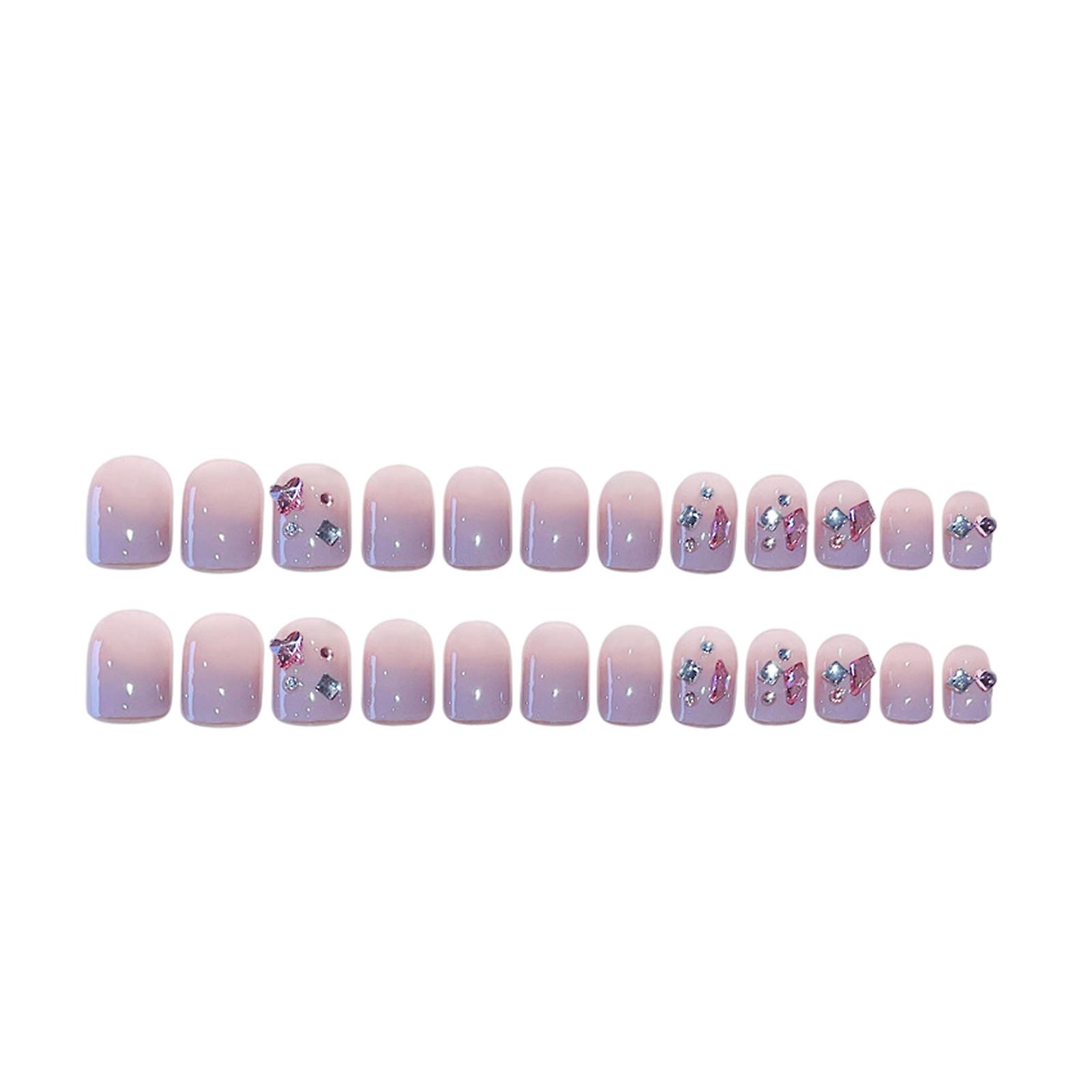 Colorful Rhinestone Setting False Manicure Charming Com