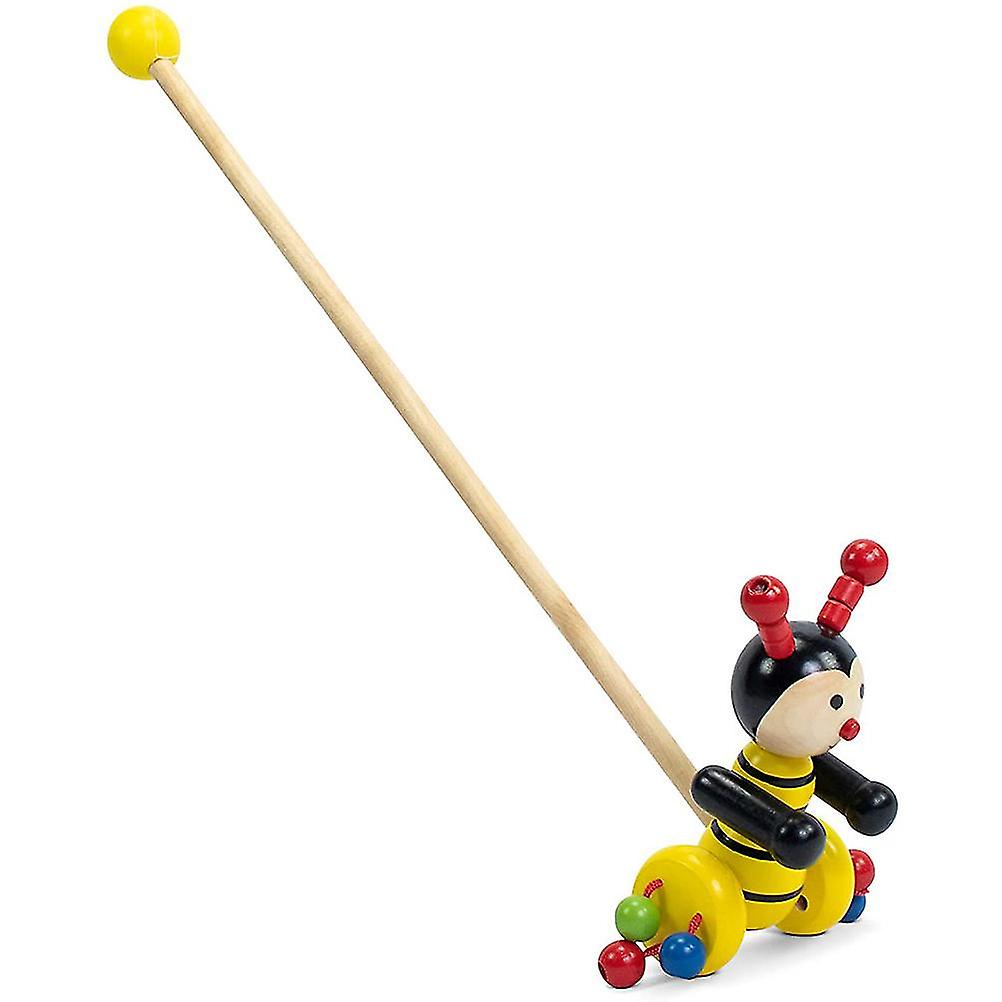 Random Style Wooden Baby Walker Wooden Push and Pull Walking Toy Kid Learn Walking Waddling Animal Push Along Toy