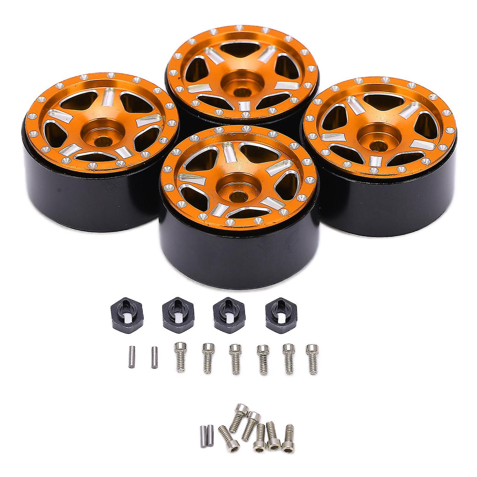 4Pcs Aluminum Wheel Hub Durable Viscose Free Easily Installation 1/24 Rc Car Upgrade Parts For Remote Control Cargold