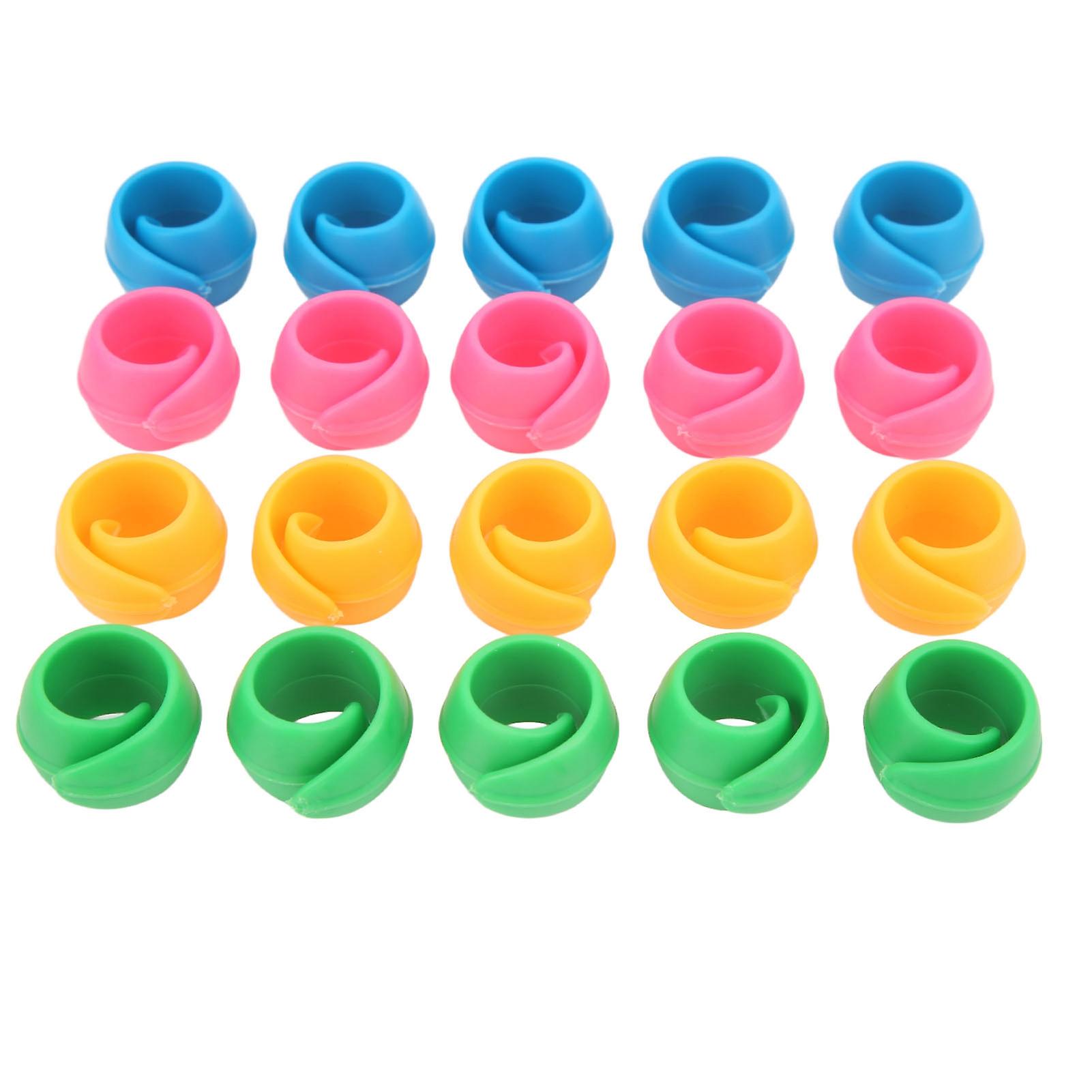 Lot de 20 clips de fixation de bobine en silicone, 4 couleurs, anti-chute, pour bobine de couture