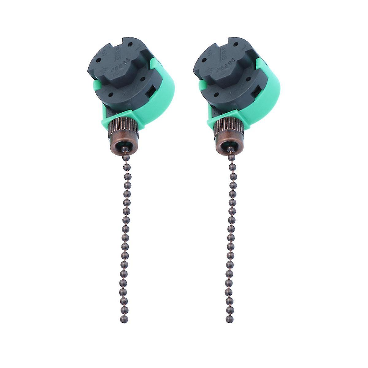 2 Pcs Ceiling Fan Light Switch On- Off Pull Chain Pull Chain Switch Control Light Lamp Replacement Pull Cord Pull Chain Switch