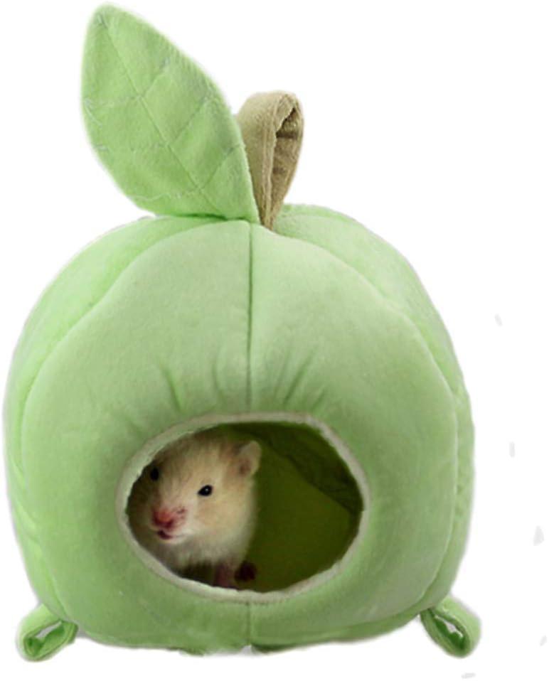 Pet Winter Hanging Fruit House Hammock Warm Bed Nest Accessories for Hamster Guinea Pig Hedgehog Chinchilla (Green)