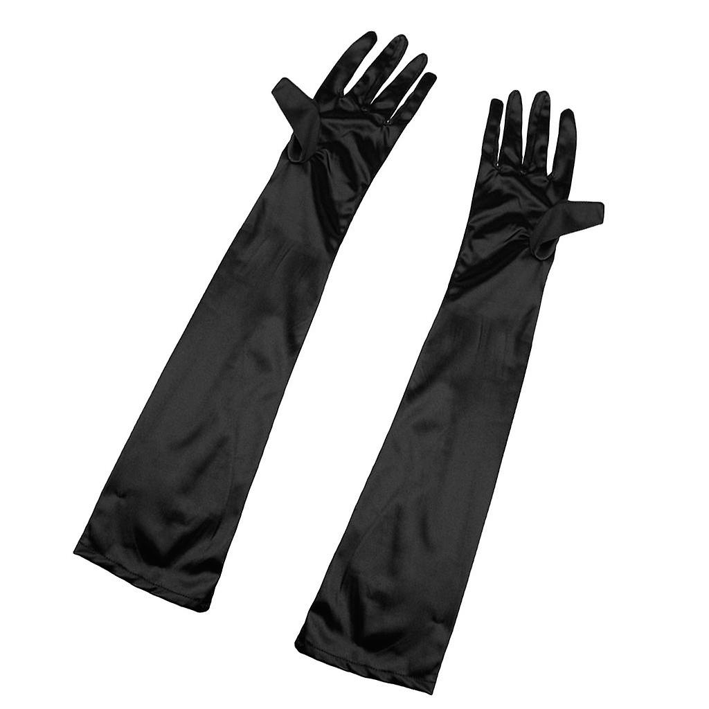 Femmes Dames Opéra Soirée Soirée Gants longs Noir