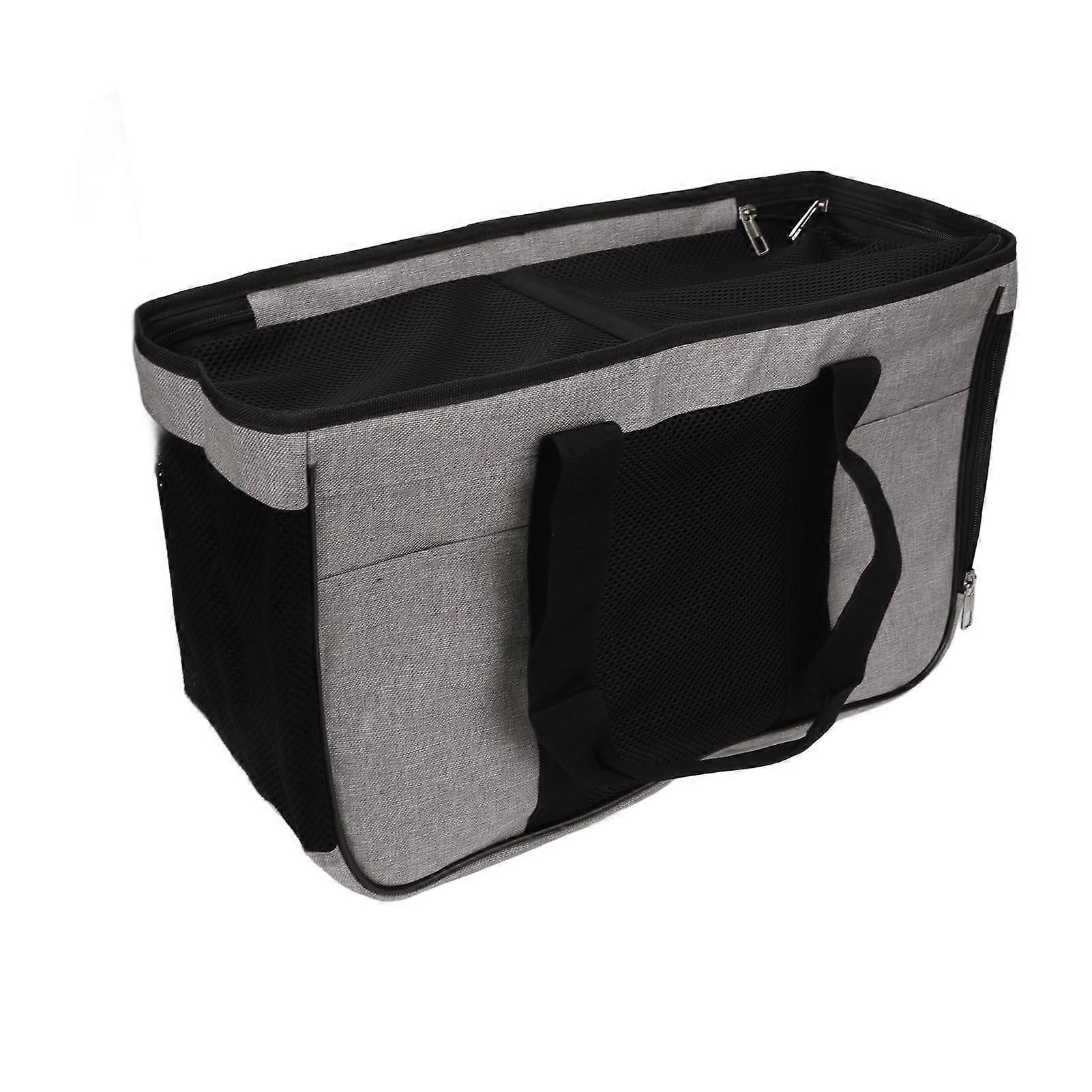 Cat Carrier Breathable Prevent Escape Portable Cat Travel Carrier for Small Animals Puppy Grey with Black