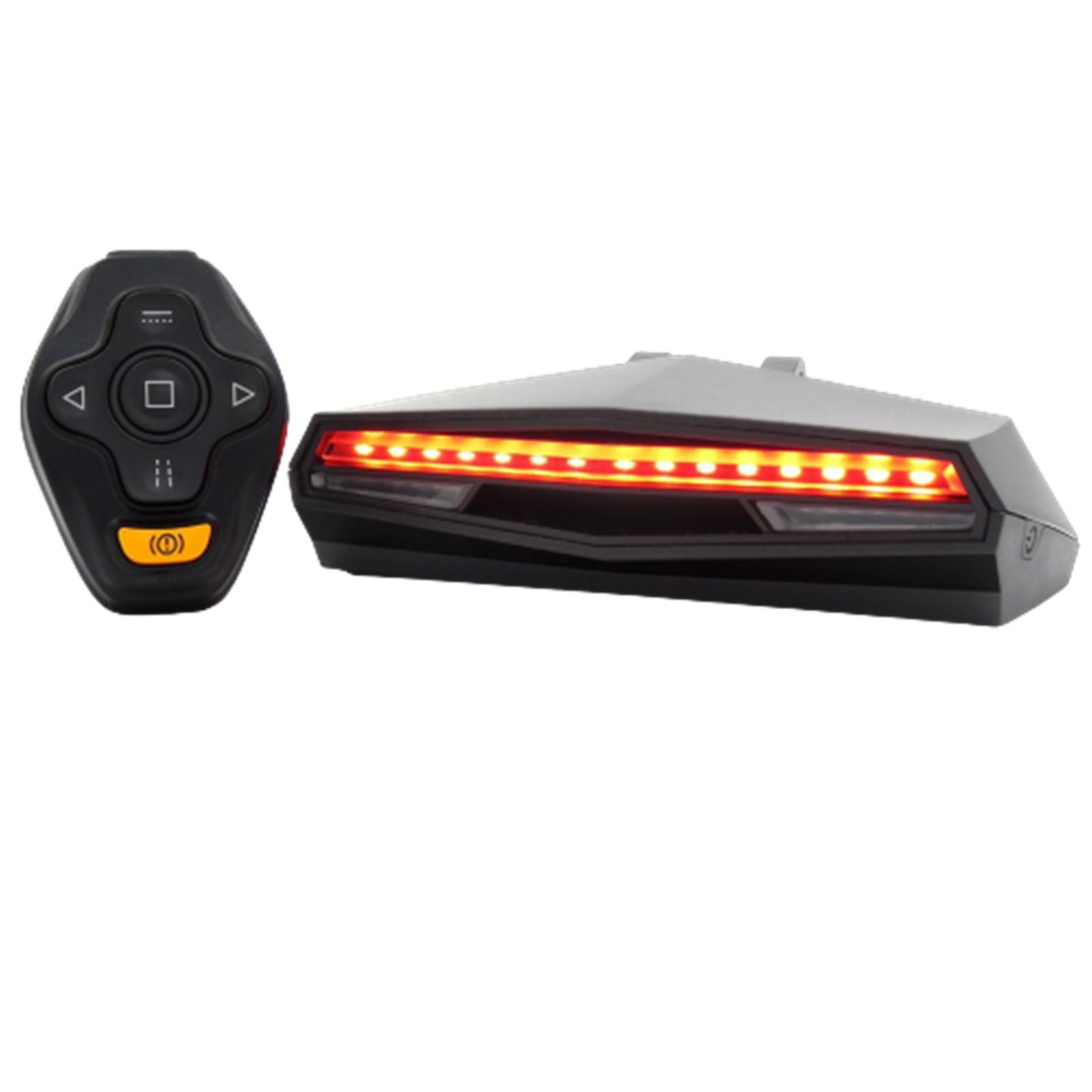 Bike Tail Light with Turn Signals Wireless Remote Control Bicycle Taillight USB Rechargeable Ultra