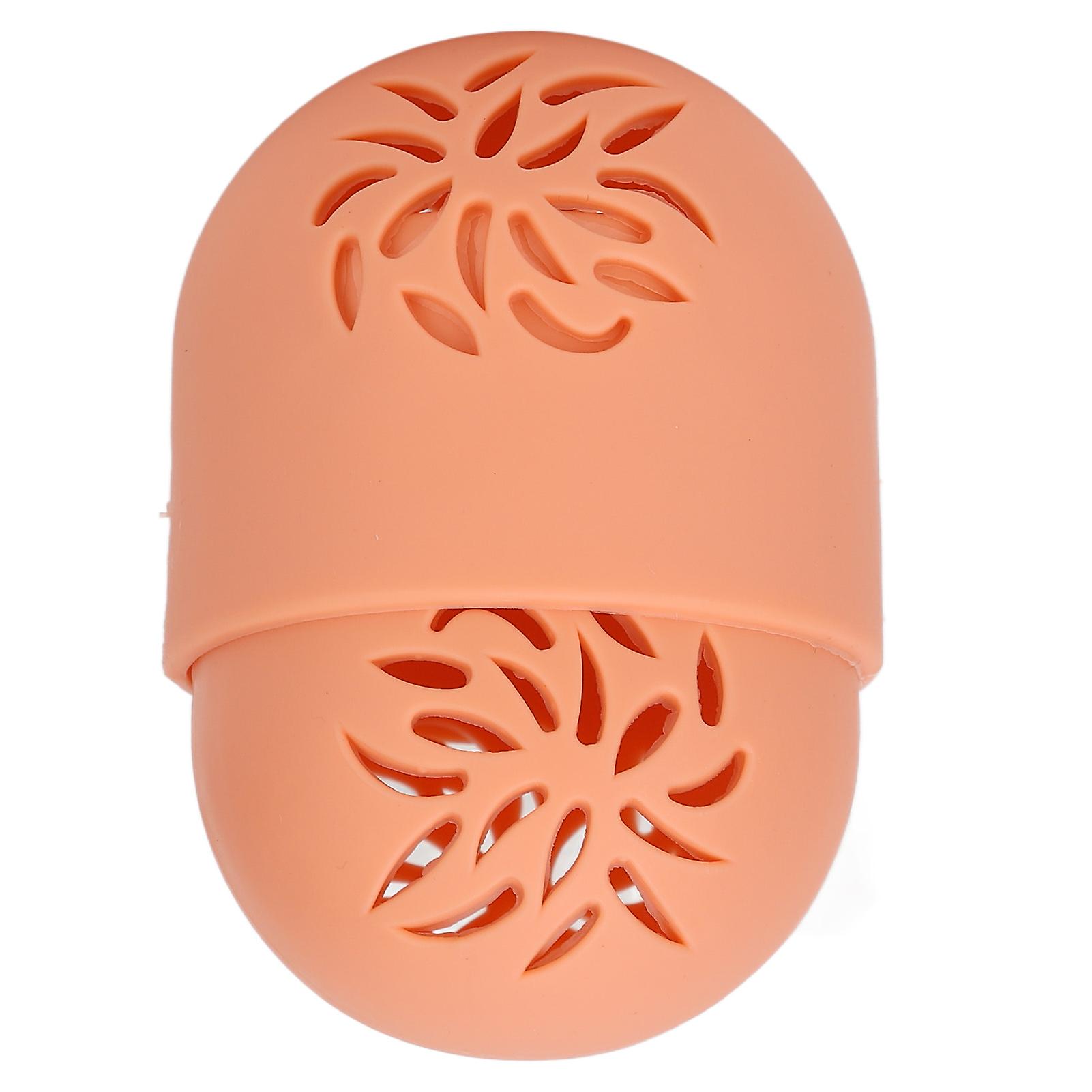 Makeup Sponge Holder Case Dustproof Portable Makeup Blender Holder Case Coral Orange