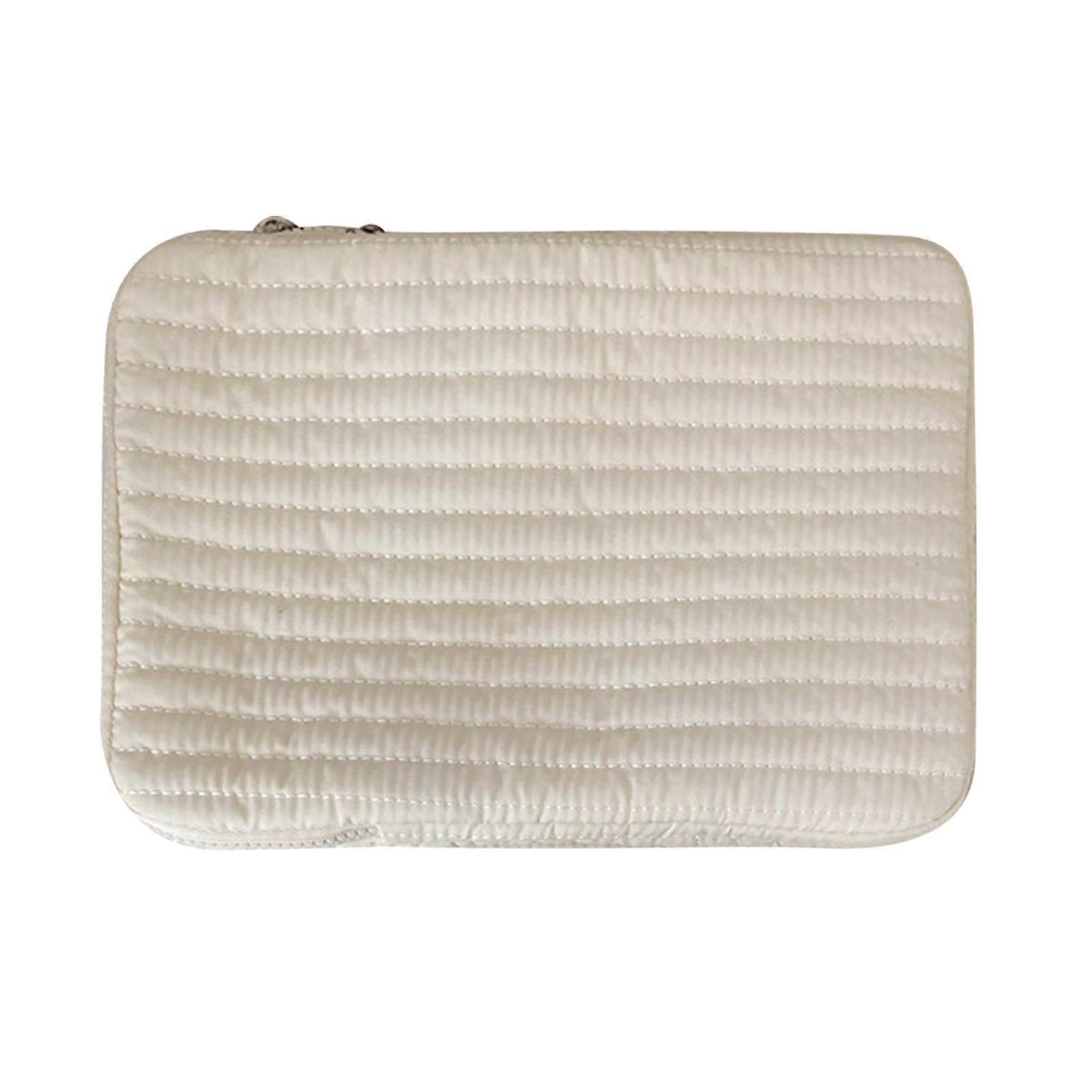 Laptop Sleeve with Zipper, Soft Shockproof Case for 13-14 Inch Tablet, White