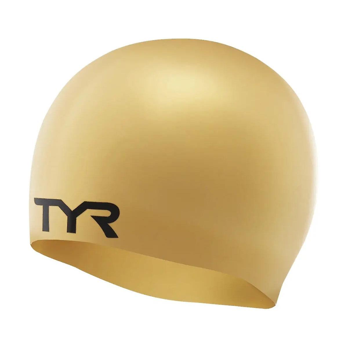 TYR 硅胶防皱泳帽 - 金色 - 女装