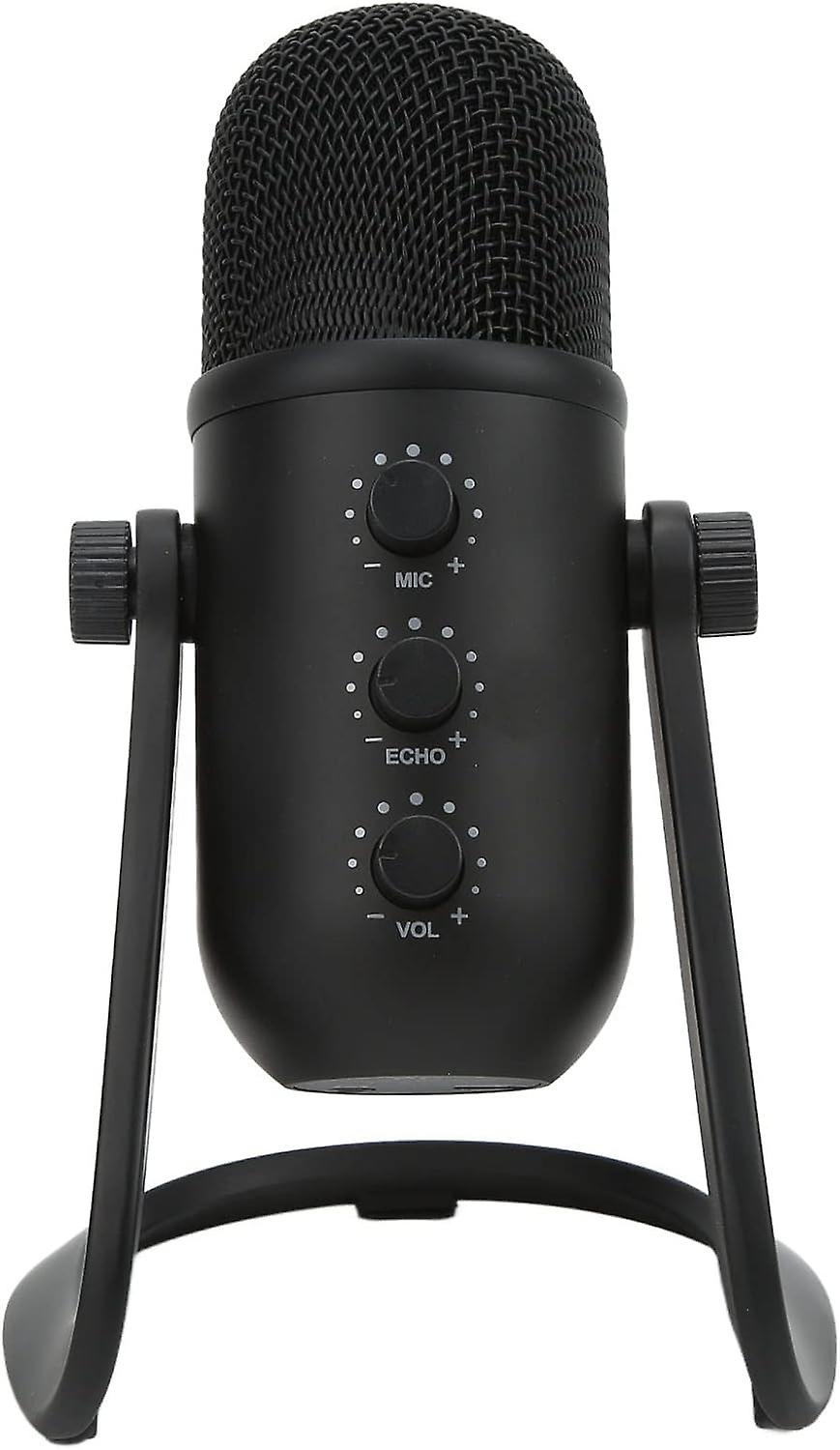 USB Microphone, Cardioid Directivity Recording Microphone, 3.5mm Headphone Output Interface, Used fo