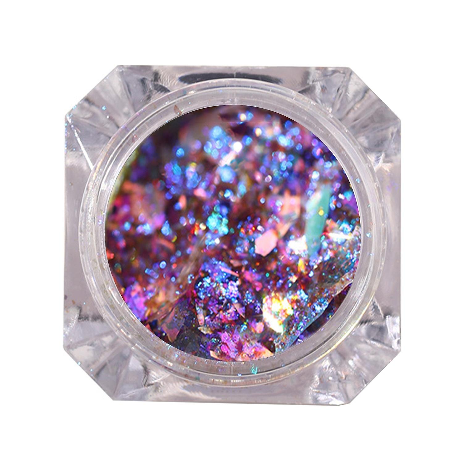 1 Box Nail Decoration Multiple Shapes High Shine Effect Plastic Mixed Colorful Nail Glitter Sequins