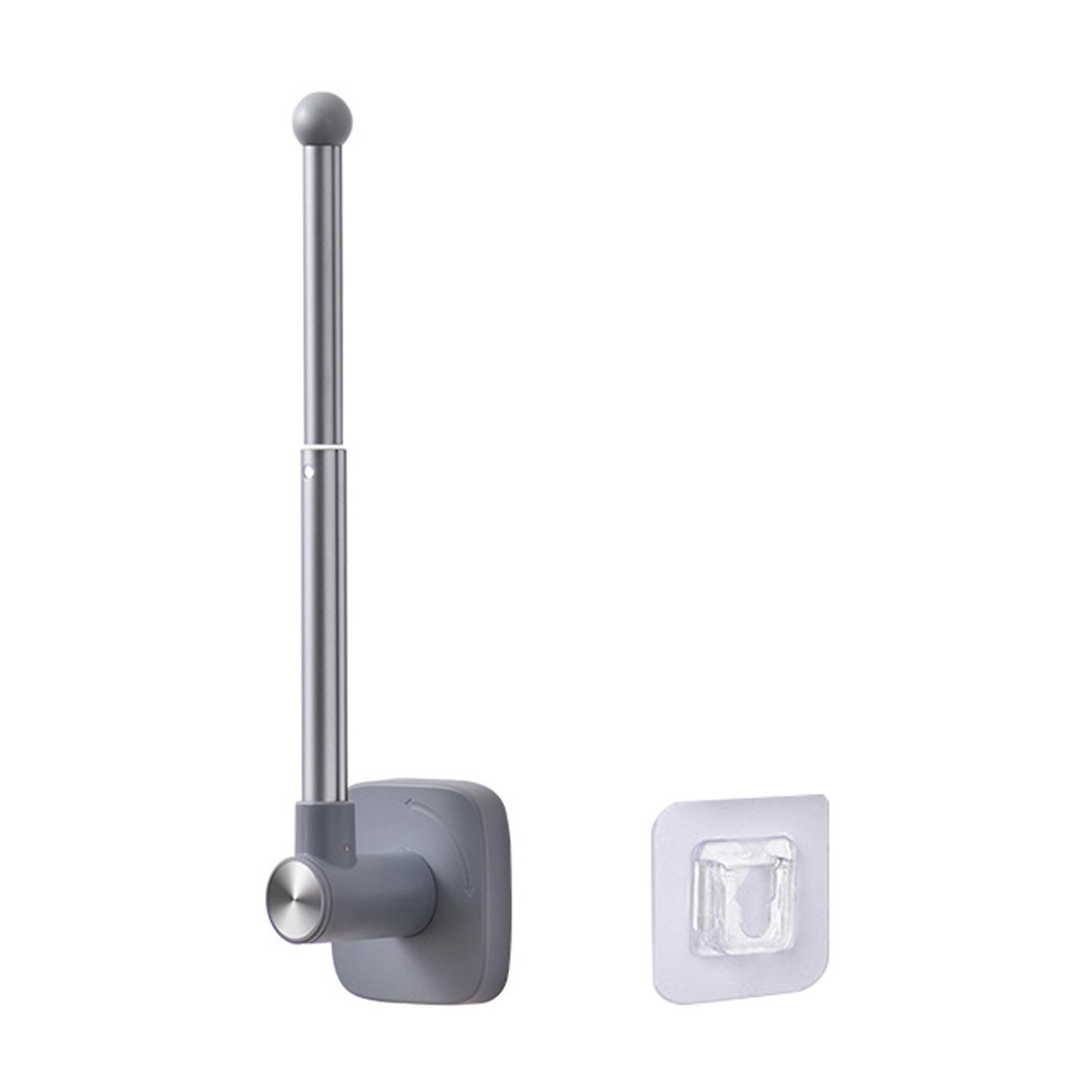 1 Set Storage Shelf Punch-Free Self-adhesive Retractable Multi-functional Bar Bathroom Towel Roll Pa