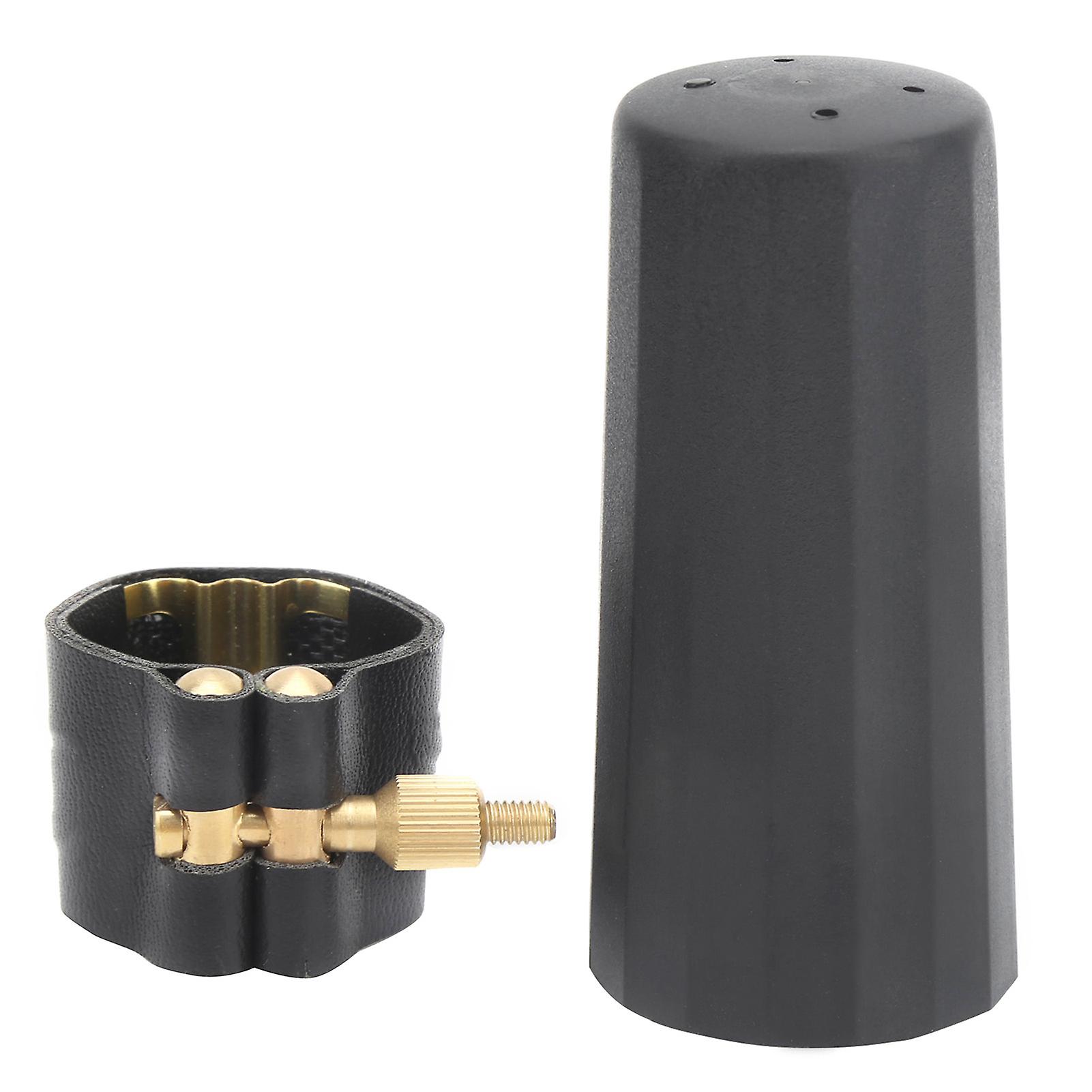 Kit bec de saxophone alto en cuir PU, attache de ligature, capuchon en plastique, boîte blanche JS01
