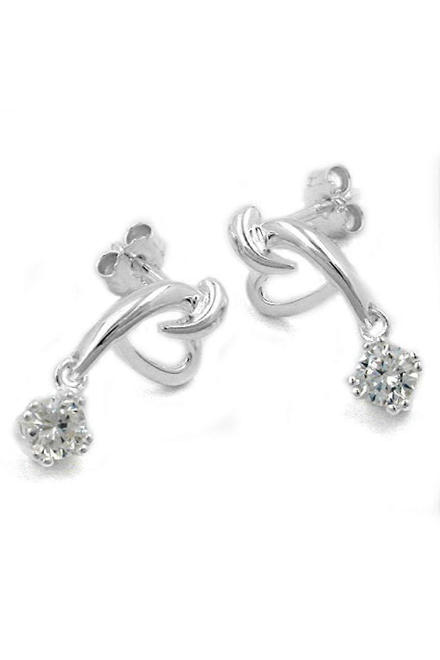Stud Earrings Hearts With Zirconia Silver 925 - Gl91989