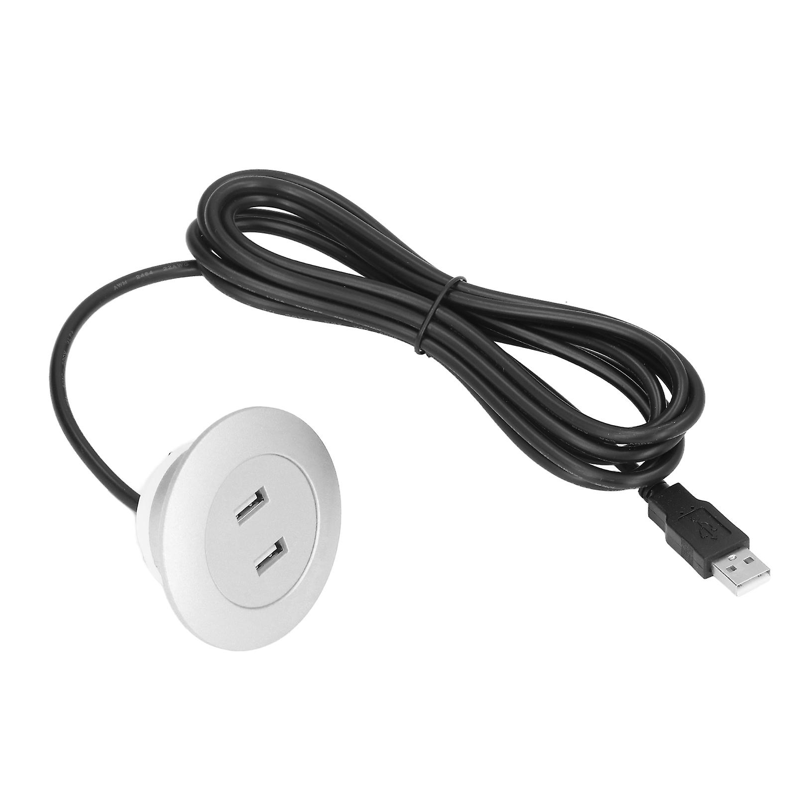 Υποδοχή φόρτισης USB για καναπέ, χωνευτή βάση, διπλή θύρα φόρτισης USB, για οικιακή χρήση, ασημί