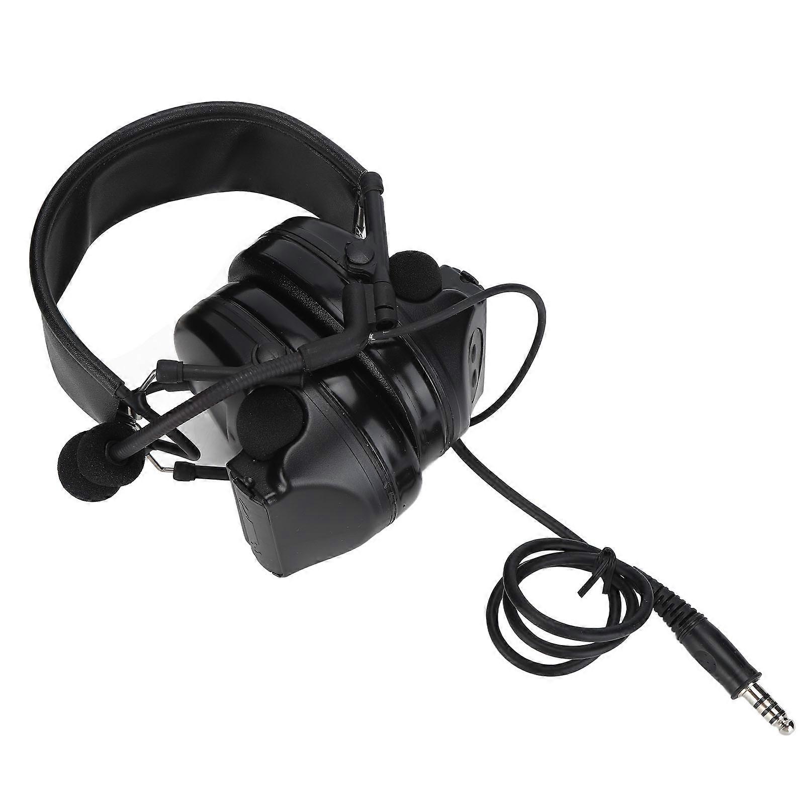 Military Headset 7mm Plug Black Active Noise Reduction Mic